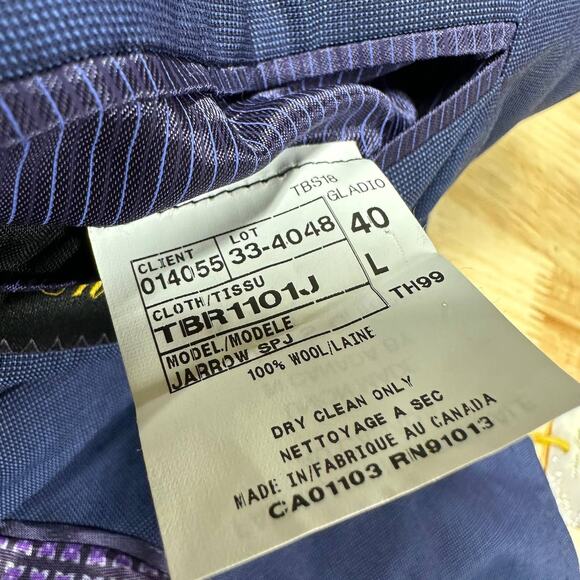 Ted Baker NWT Endurance Jarrow SPJ Blue Men's Size 40L Blazer 100% Wool 2 Button - Picture 7 of 9